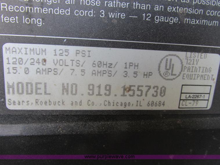 image for item F4429 Craftsman air compressor