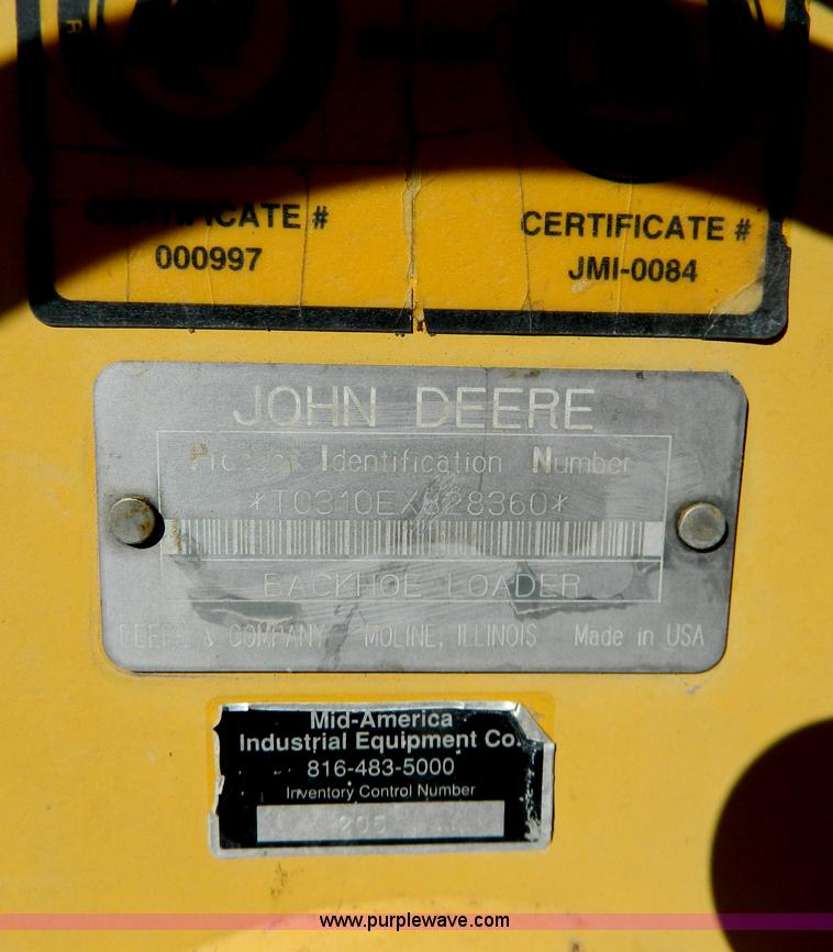 image for item G7796 1997 John Deere 310E backhoe