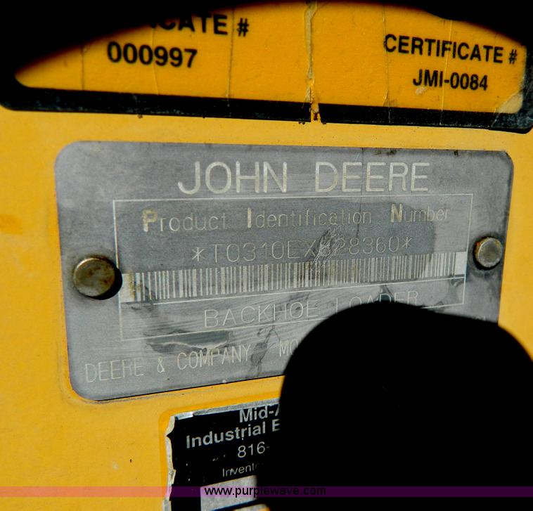 image for item G7796 1997 John Deere 310E backhoe