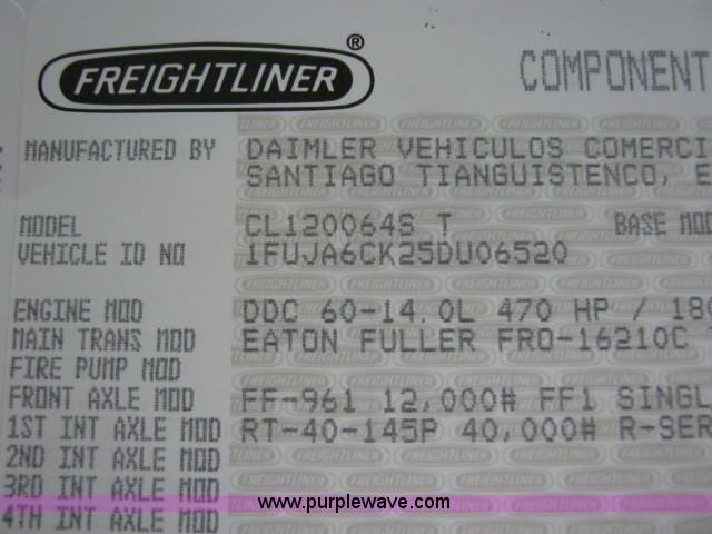 image for item E3825 2005 Freightliner CL120 semi truck