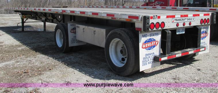 image for item F4492 2008 Transcraft 48' spread axle flat bed trailer