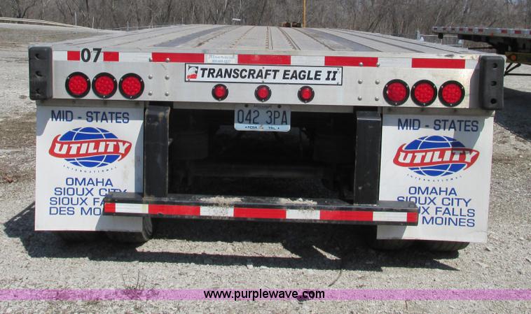 image for item F4492 2008 Transcraft 48' spread axle flat bed trailer