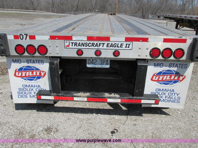 image for item F4492 2008 Transcraft 48' spread axle flat bed trailer