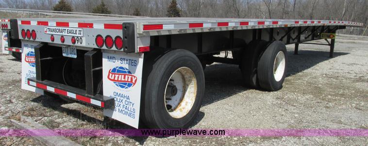 image for item F4494 2009 Transcraft 48' spread axle flat bed trailer
