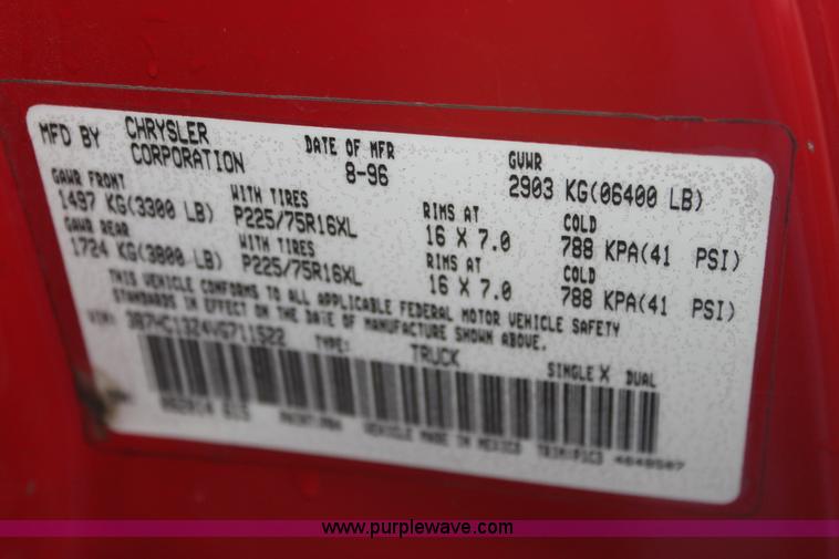 image for item AA9093 1997 Dodge Ram 1500 pickup truck