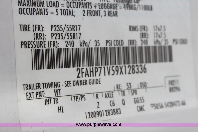 image for item AA9098 2009 Ford Crown Victoria Police Interceptor