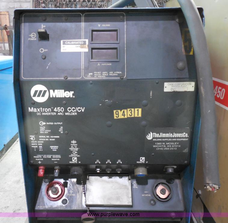 image for item AG9928 Miller Maxtron 450 CC/CV DC inverter arc welder