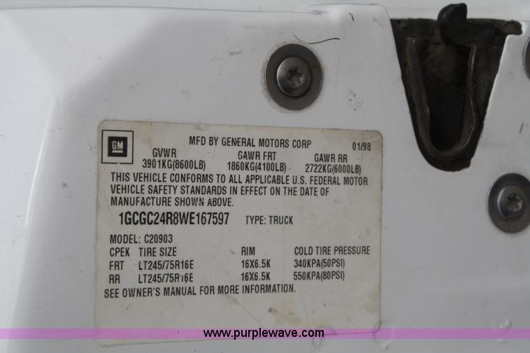 image for item B1898 1998 Chevrolet 2500 pickup truck