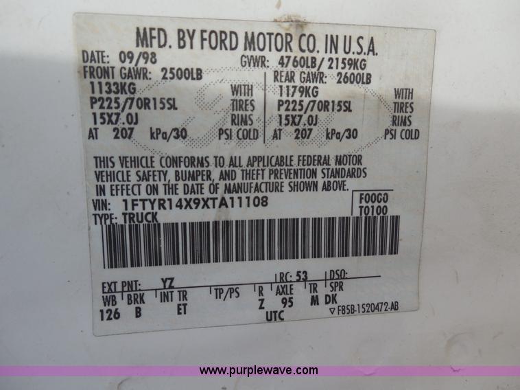 image for item E3366 1999 Ford Ranger XLT SuperCab pickup truck