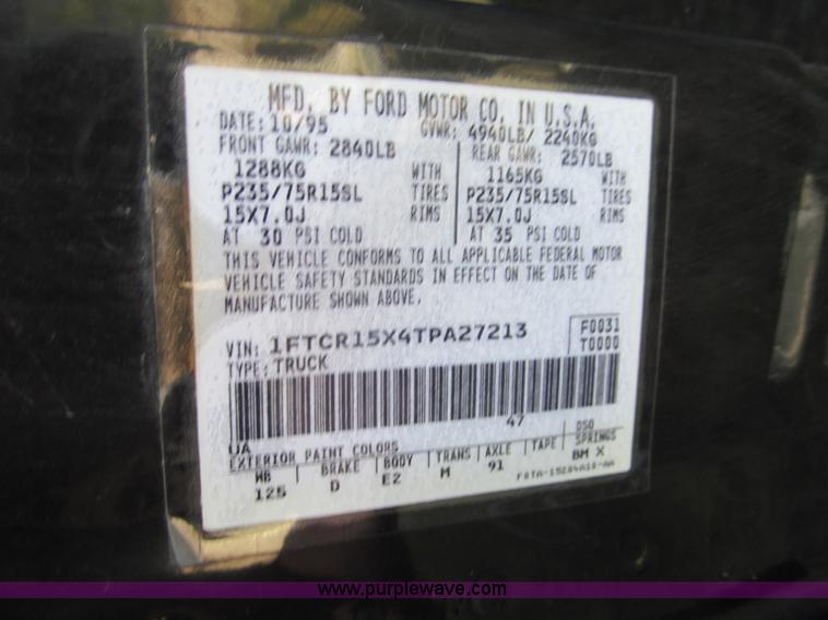 image for item E5886 1996 Ford Ranger Splash SuperCab pickup truck