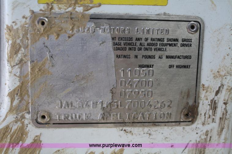 image for item F2581 1990 Isuzu box truck