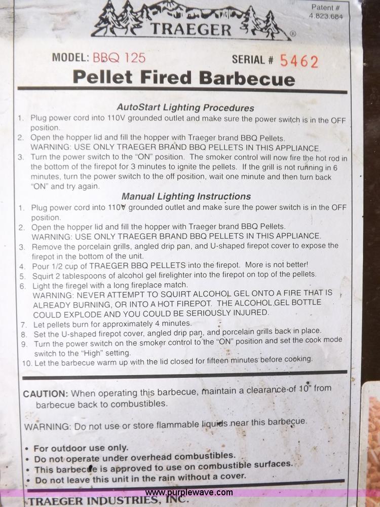 image for item F6465 Traeger BBQ 125 grill