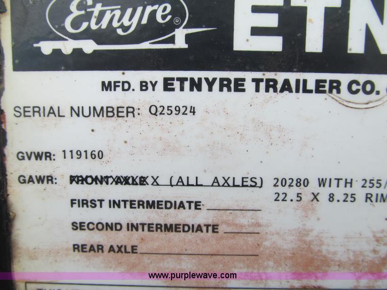 image for item G2575 1996 Etnyre triple axle lowboy trailer