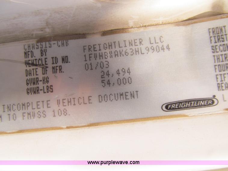 image for item D7250 2003 Freightliner FL80 Crew Cab tandem axle boom truck