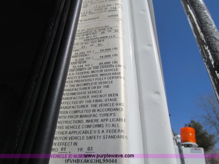 image for item D7250 2003 Freightliner FL80 Crew Cab tandem axle boom truck