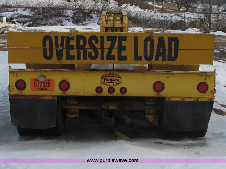 image for item F5972 1991 Rogers triple axle lowboy trailer