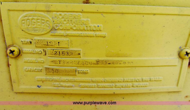 image for item F5972 1991 Rogers triple axle lowboy trailer