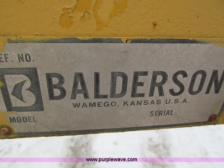 image for item I9829 Balderson BLO-12 front mount V-plow attachment