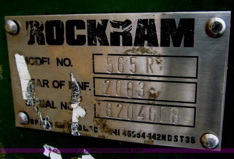 image for item I9835 2003 Rockram 565R hammer attachment