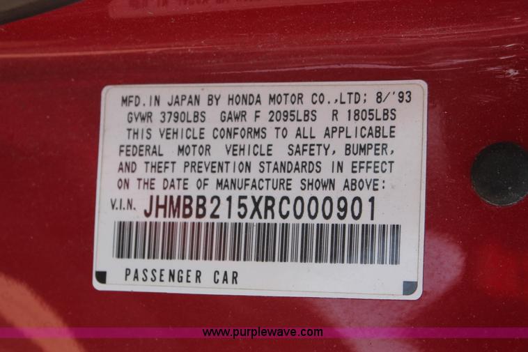 image for item D8014 1994 Honda Prelude Si