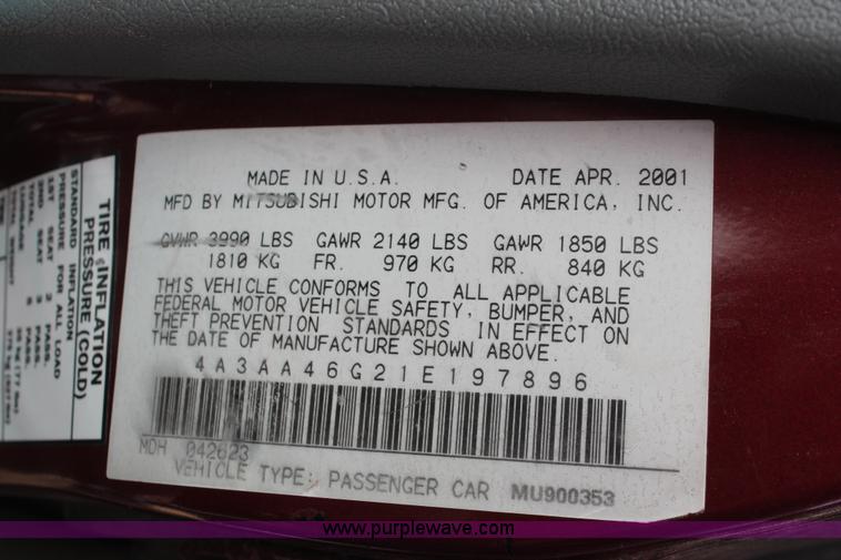 image for item D8028 2001 Mitsubishi Galant ES