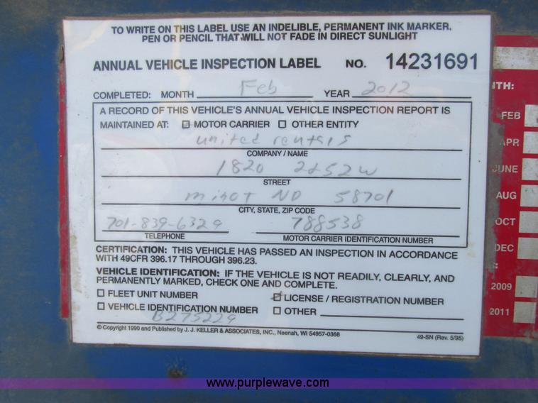 image for item A8507 2005 Ledwell trailer