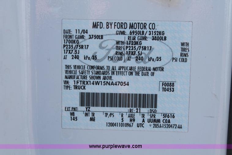 image for item E3270 2005 Ford F150 XLT SuperCab pickup truck