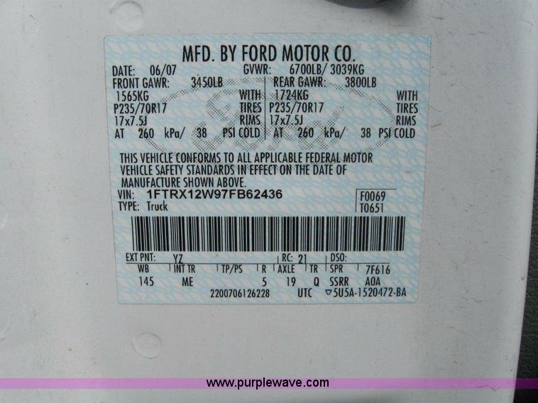 image for item E3282 2007 Ford F150 XLT SuperCab pickup truck