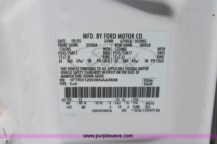 image for item E3291 2006 Ford F150 XLT SuperCab pickup truck