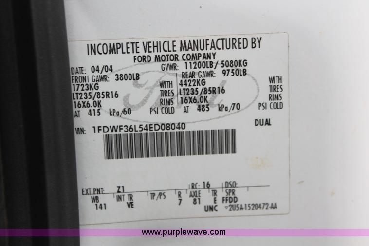 image for item E3342 2004 Ford F350 XL Super Duty service truck