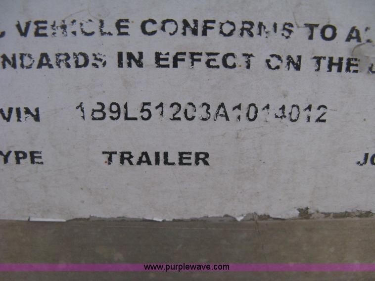 image for item E3357 2010 Barrett cattle pot trailer