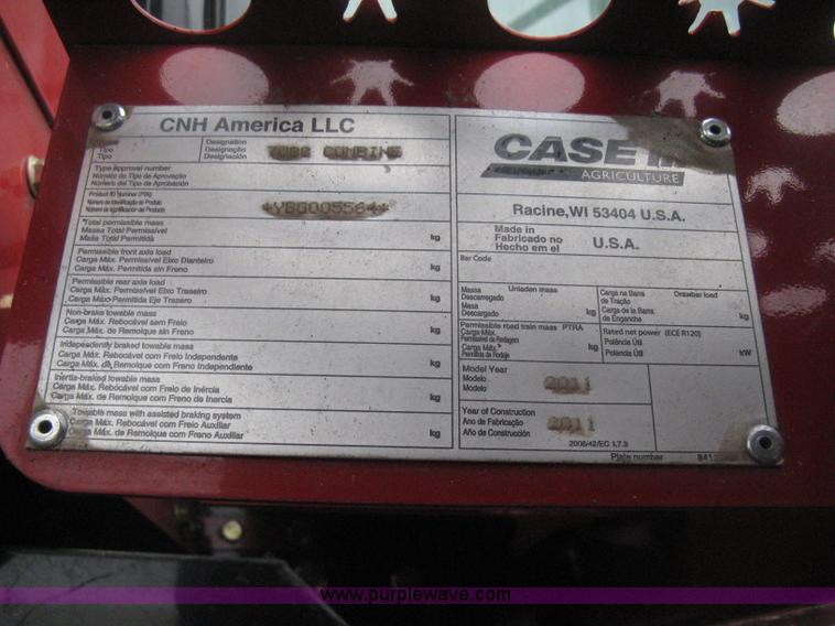 image for item E3374 2011 Case IH 7088 Axial-Flow RWA combine