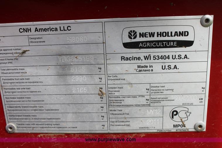 image for item F8710 2012 New Holland H8080 self-propelled swather