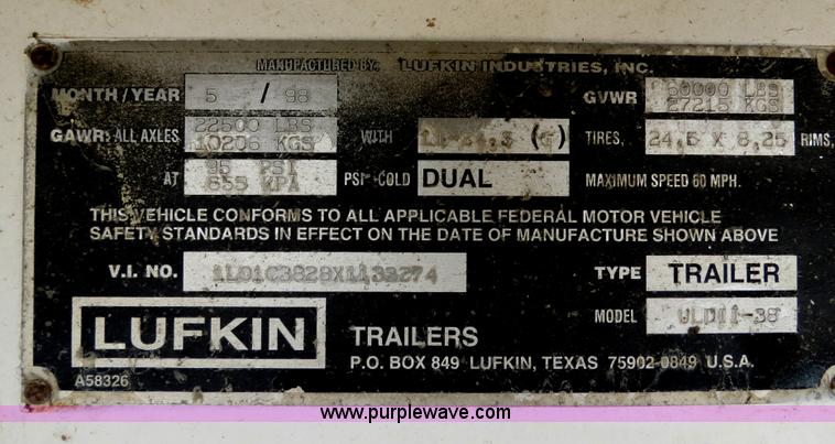 image for item B4696 1999 Lufkin 38' dual tandem axle steel end dump trailer