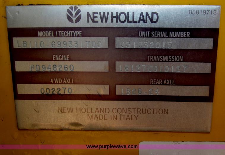 image for item B5442 2001 New Holland LB110 backhoe