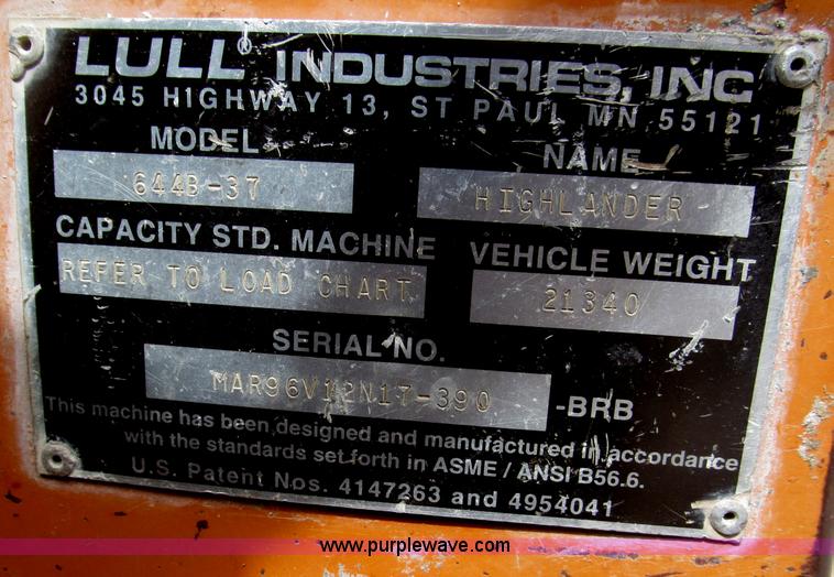 image for item B5453 1996 Lull 644B-37 Highlander series telehandler