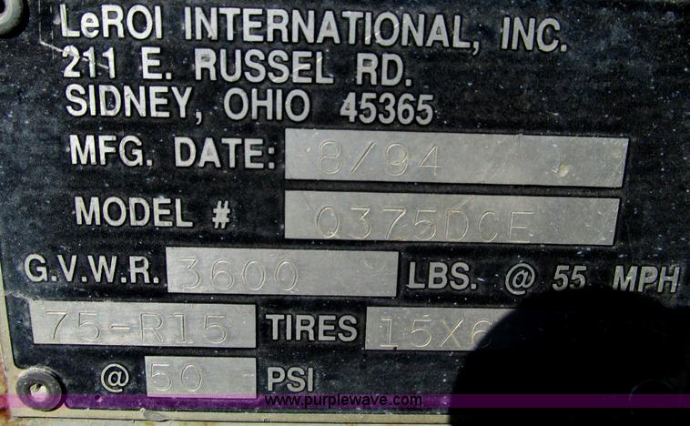 image for item B5792 1994 Leroi 375 air compressor