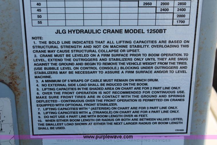 image for item E3244 1989 Ford F800 crane truck