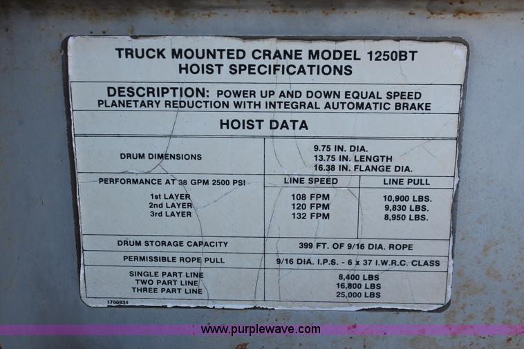 image for item E3244 1989 Ford F800 crane truck