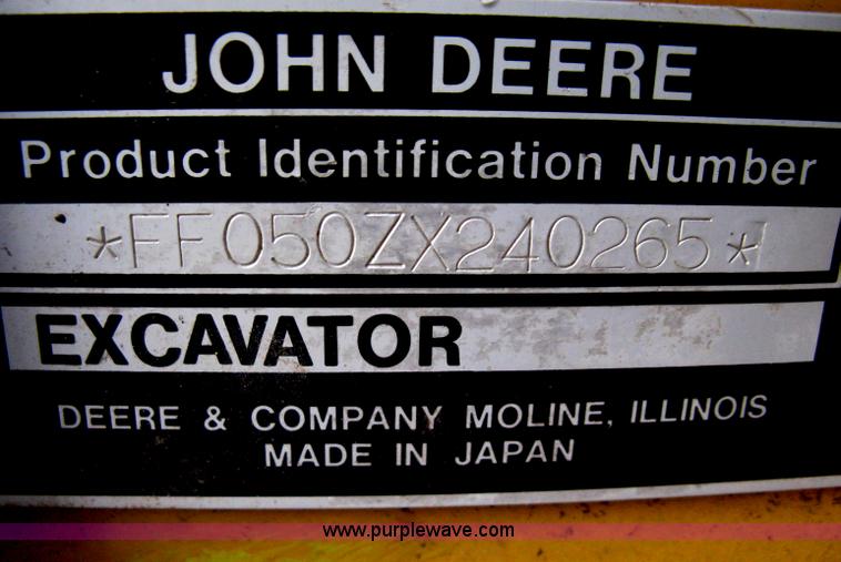 image for item E3315 2000 John Deere 50 ZTS mini excavator