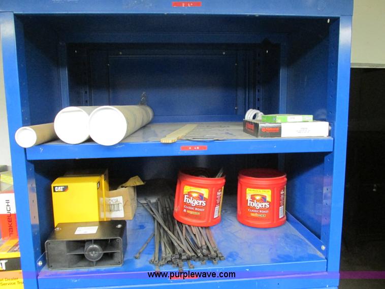 image for item V9962 Equipto parts bin and assorted Caterpillar parts