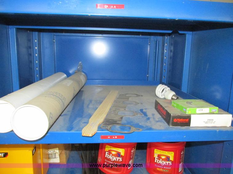 image for item V9962 Equipto parts bin and assorted Caterpillar parts