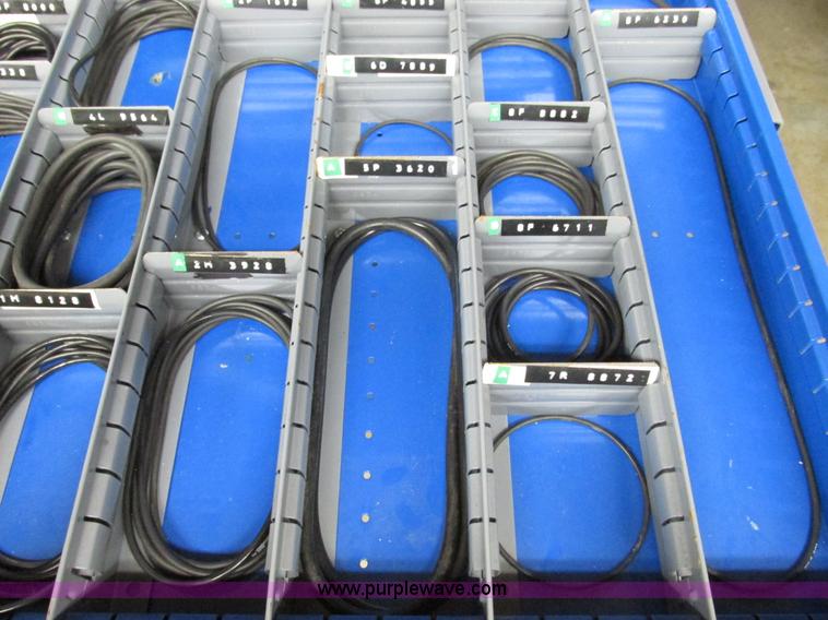 image for item V9962 Equipto parts bin and assorted Caterpillar parts