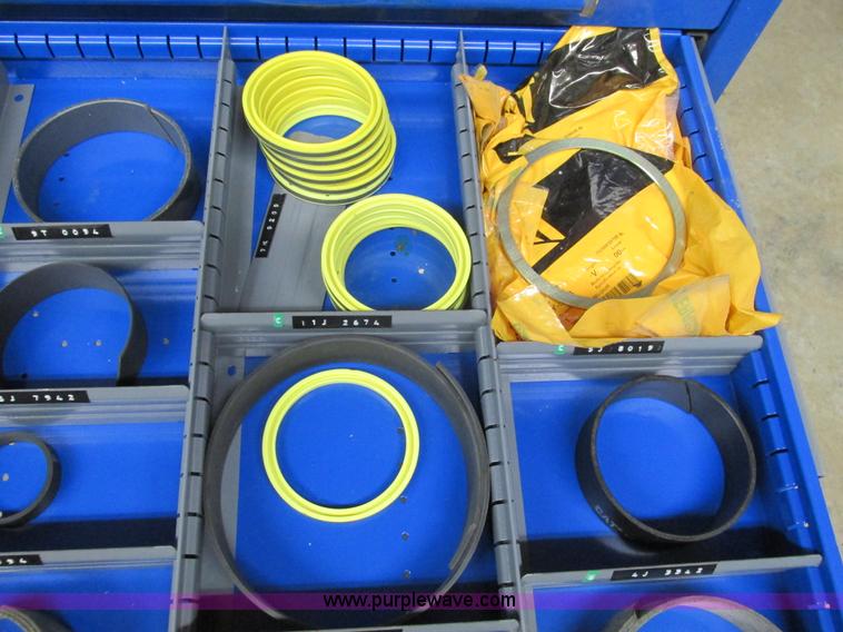 image for item V9962 Equipto parts bin and assorted Caterpillar parts