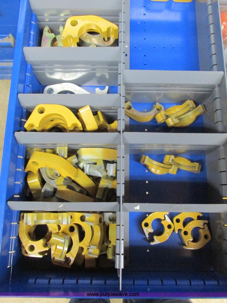 image for item V9964 Equipto parts bin and assorted Caterpillar parts