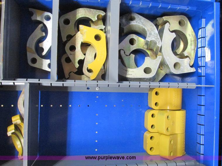 image for item V9964 Equipto parts bin and assorted Caterpillar parts