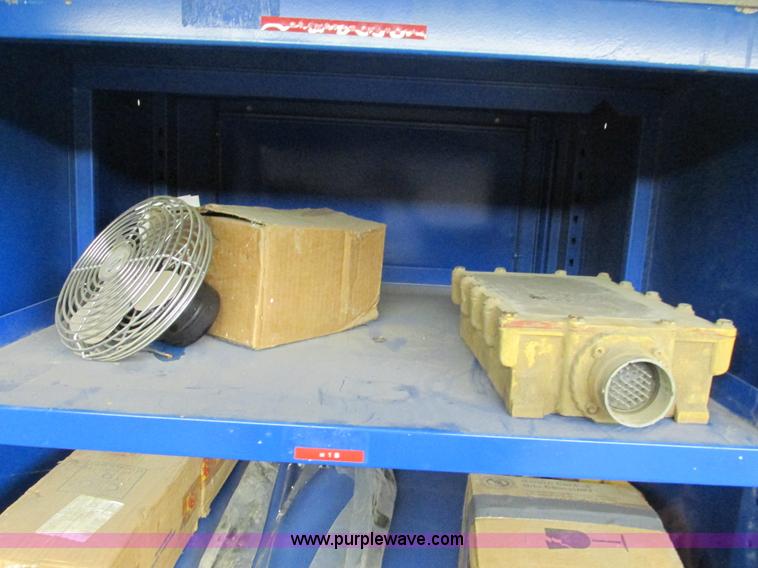 image for item V9965 Equipto parts bin and assorted Caterpillar parts