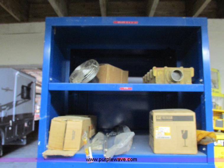 image for item V9965 Equipto parts bin and assorted Caterpillar parts