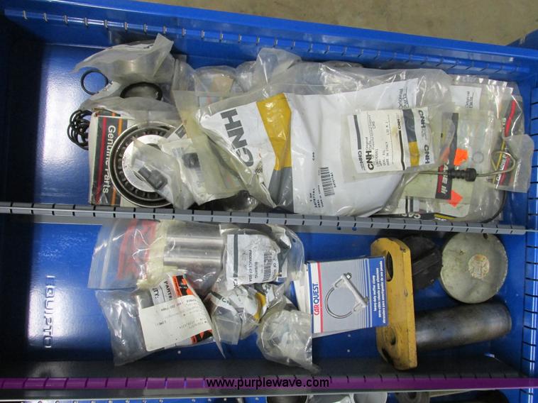 image for item V9965 Equipto parts bin and assorted Caterpillar parts
