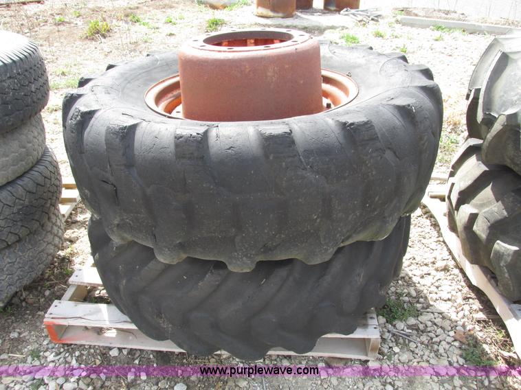 image for item V9980 (2) 14.9-24 tires and 10 bolt wheels